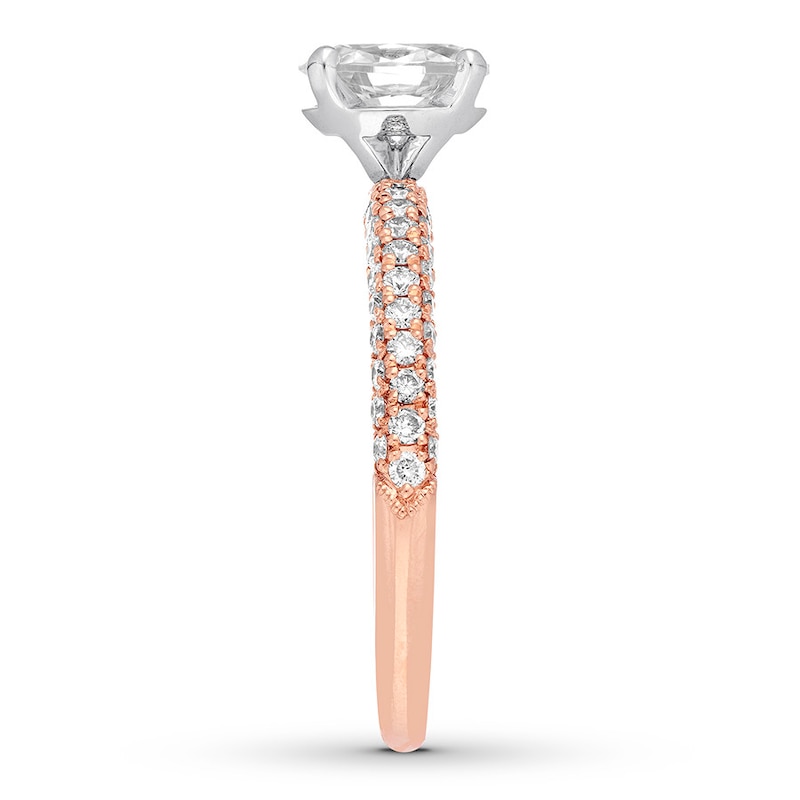 Main Image 3 of Previously Owned Neil Lane Engagement Ring 1-1/2 ct tw Oval & Round-cut Diamonds 14K Rose Gold Size 9.25