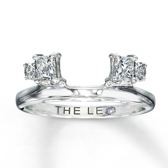 Previously Owned THE LEO Diamond Enhancer Ring 1/2 ct tw Princess & Round-cut 14K White Gold Size 9.75