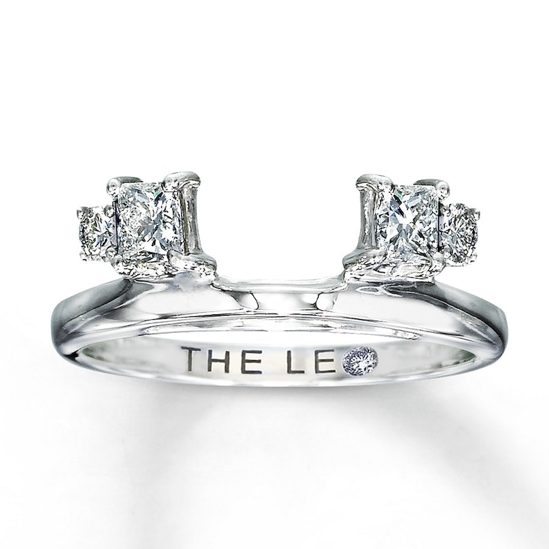 Main Image 1 of Previously Owned THE LEO Diamond Enhancer Ring 1/2 ct tw Princess & Round-cut 14K White Gold - Size 9.75