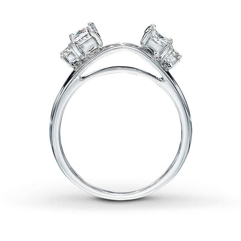 Main Image 2 of Previously Owned THE LEO Diamond Enhancer Ring 1/2 ct tw Princess & Round-cut 14K White Gold - Size 9.75