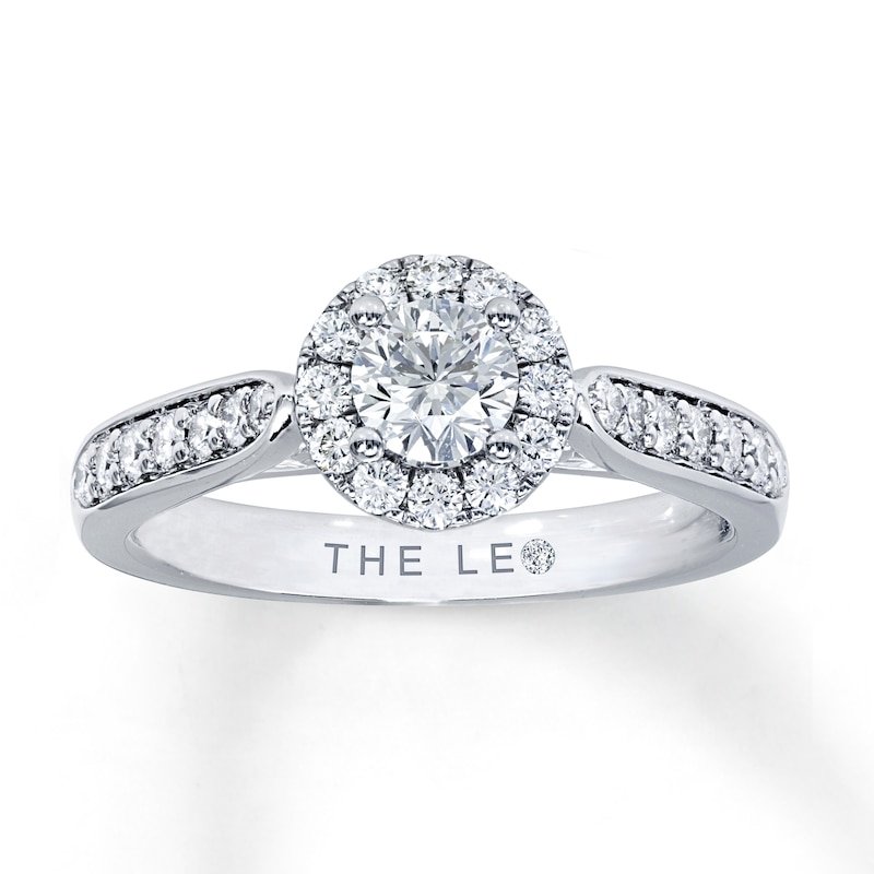 Main Image 1 of Previously Owned Leo Engagement Ring 3/4 ct tw Diamonds 14K White Gold Size 3.75