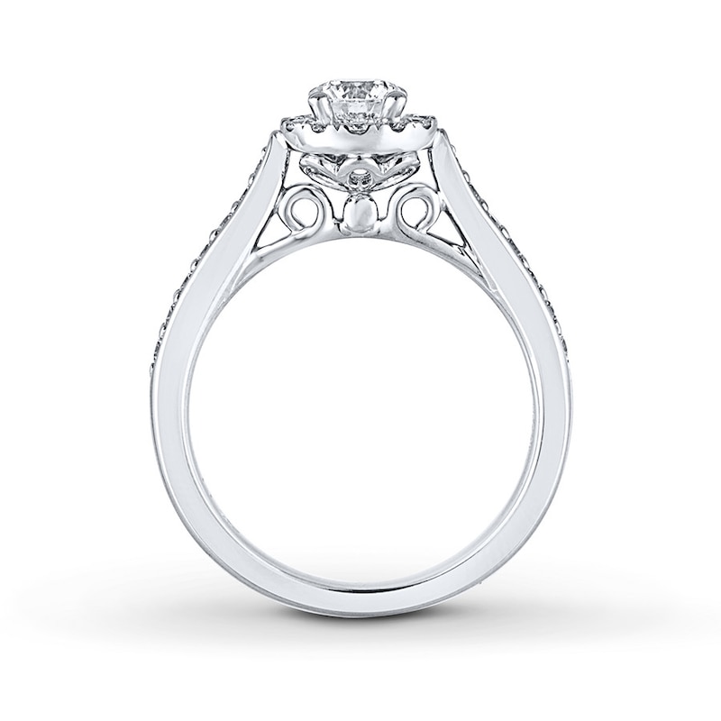 Main Image 2 of Previously Owned Leo Engagement Ring 3/4 ct tw Diamonds 14K White Gold Size 3.75