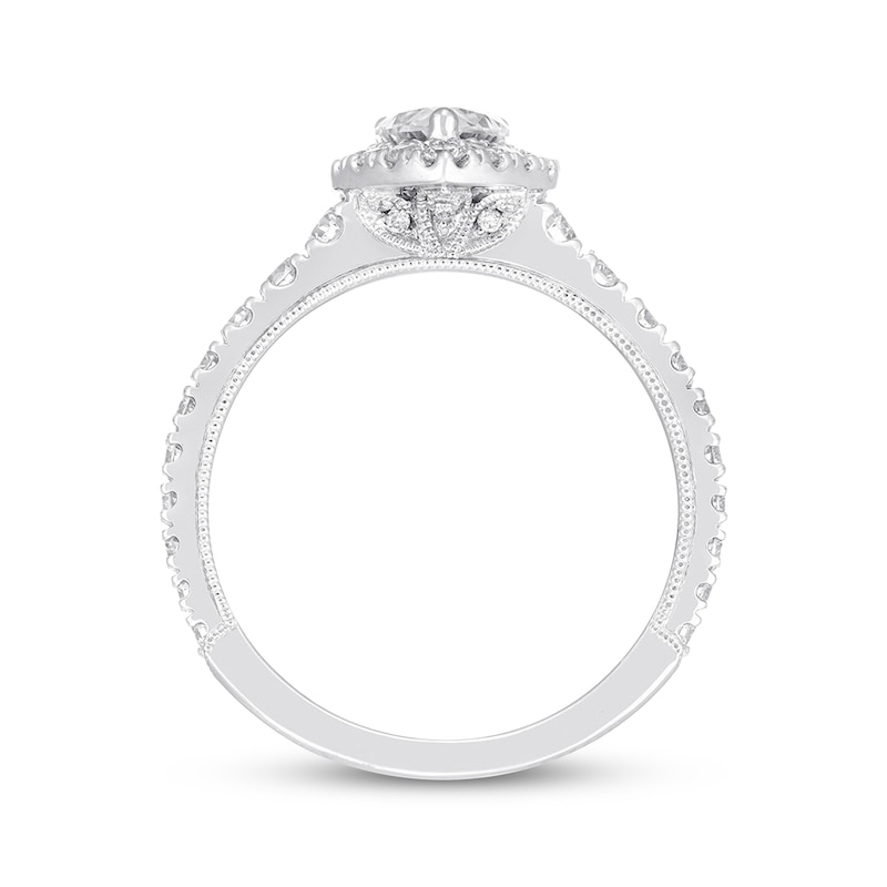 Main Image 3 of Previously Owned Neil Lane Premiere Diamond Engagement Ring 1-1/2 ct tw Pear & Round-cut 14K Gold Size 4