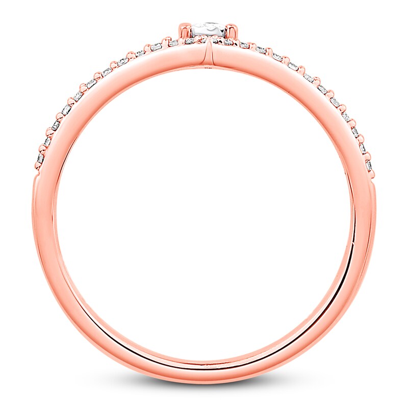 Main Image 3 of Previously Owned Emmy London Diamond Ring 1/8 ct tw Round-cut 10K Rose Gold Size 4