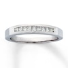 Thumbnail Image 0 of Previously Owned Diamond Wedding Band 1/4 ct tw Princess-cut 14K White Gold - Size 4.75