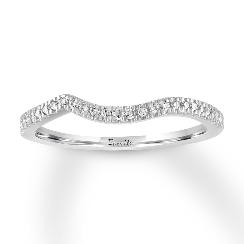 Previously Owned Ever Us Diamond Wedding Band 1/8 ct tw Round-cut 14K White Gold - Size 4.75