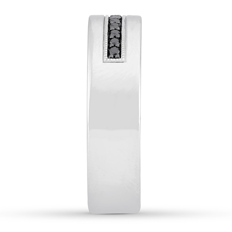 Main Image 3 of Previously Owned Neil Lane Men's Black Diamond Band 1/6 ct tw 14K White Gold