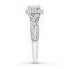 Thumbnail Image 3 of Previously Owned Neil Lane Engagement Ring 1 ct tw Radiant & Round-cut Diamonds 14K White Gold