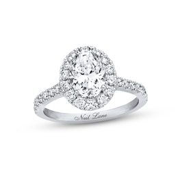 Previously Owned Neil Lane Diamond Engagement Ring 2-1/8 ct tw Oval & Round-cut 14K White Gold