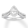 Thumbnail Image 1 of Previously Owned Neil Lane Diamond Engagement Ring 1 ct tw Pear & Round-cut 14K White Gold