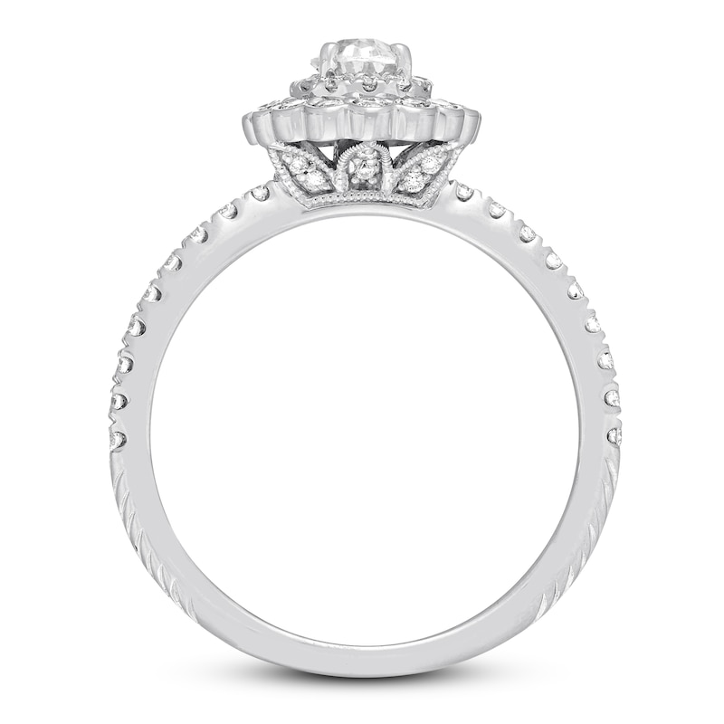 Main Image 2 of Previously Owned Neil Lane Diamond Engagement Ring 7/8 ct tw Oval & Round-cut 14K White Gold