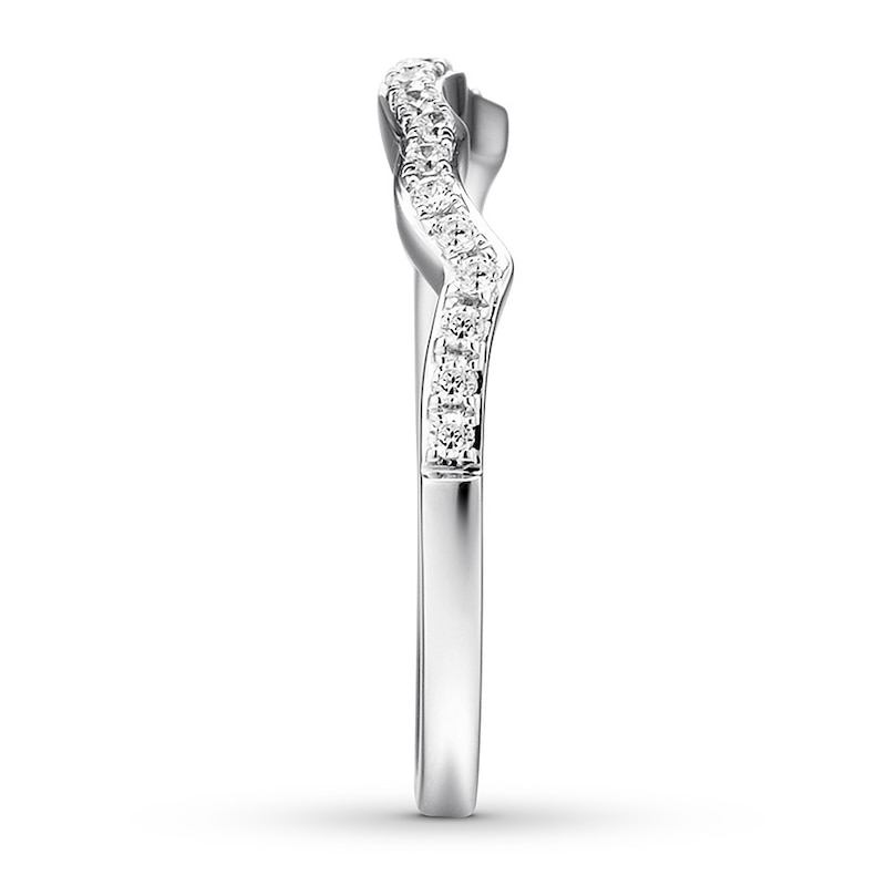 Main Image 3 of Previously Owned Diamond Wedding Band 1/6 ct tw Round-cut 14K White Gold