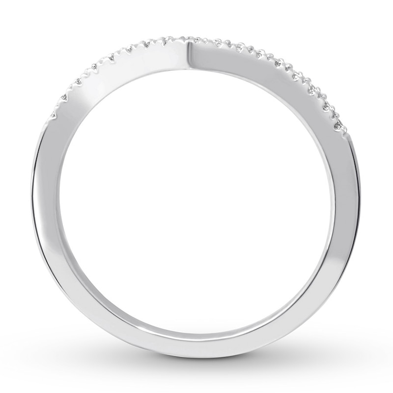 Main Image 2 of Previously Owned Diamond Anniversary Band 1/10 ct tw Round-cut 10K White Gold