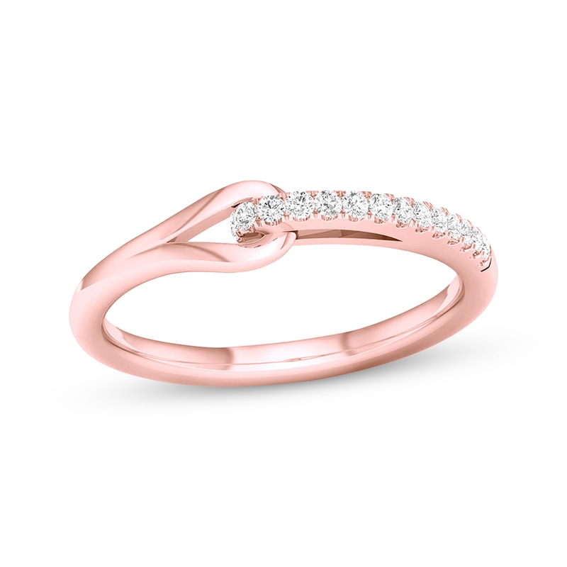 Main Image 1 of Previously Owned Love + Be Loved Diamond Ring 1/10 ct tw Round-cut 10K Rose Gold Size 7