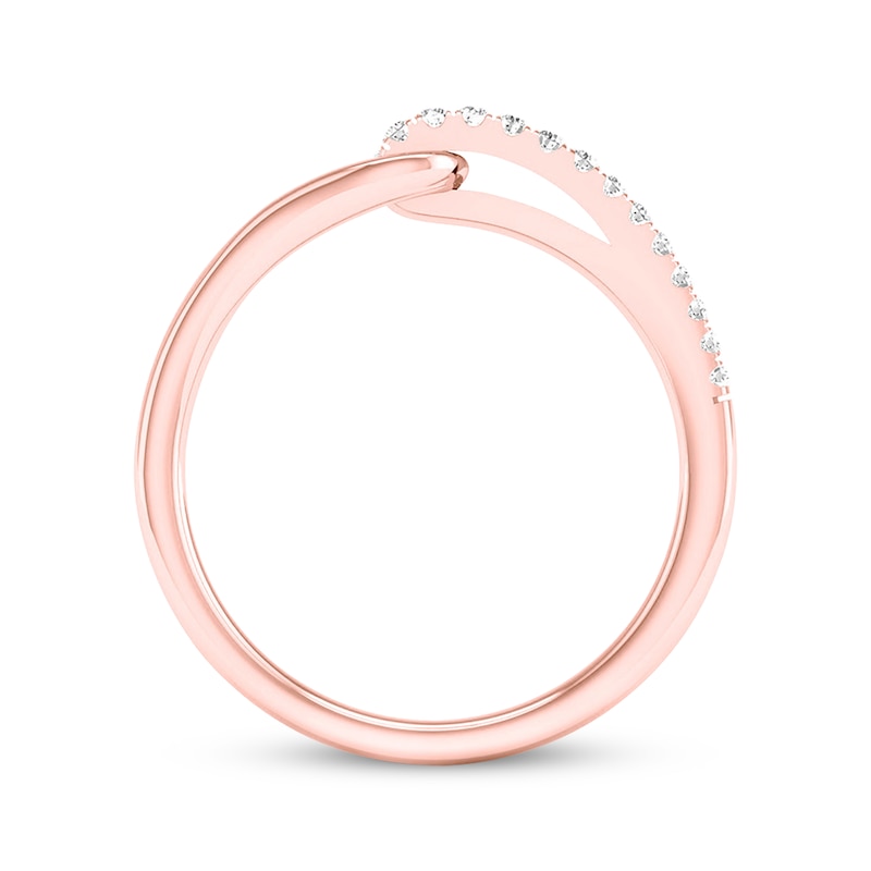 Main Image 3 of Previously Owned Love + Be Loved Diamond Ring 1/10 ct tw Round-cut 10K Rose Gold Size 7