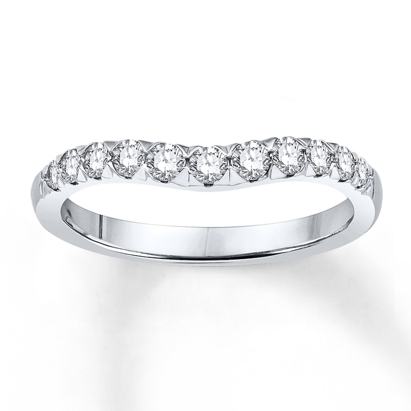 Main Image 1 of Previously Owned Diamond Wedding Band 3/8 ct tw Round-cut 14K White Gold
