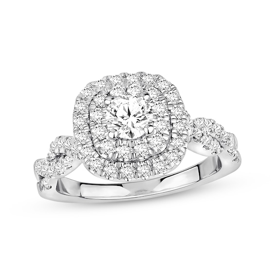 Previously Owned Diamond Engagement Ring 1-1/6 ct tw Round-cut 14K White Gold