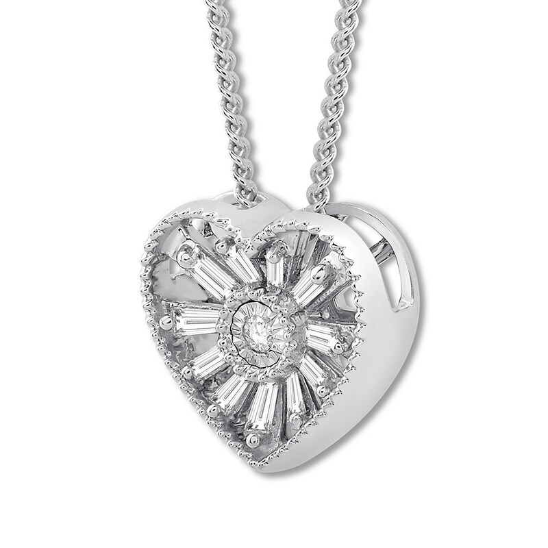 Main Image 3 of Previously Owned Emmy London Diamond Heart Necklace 1/8 ct tw Sterling Silver 20"