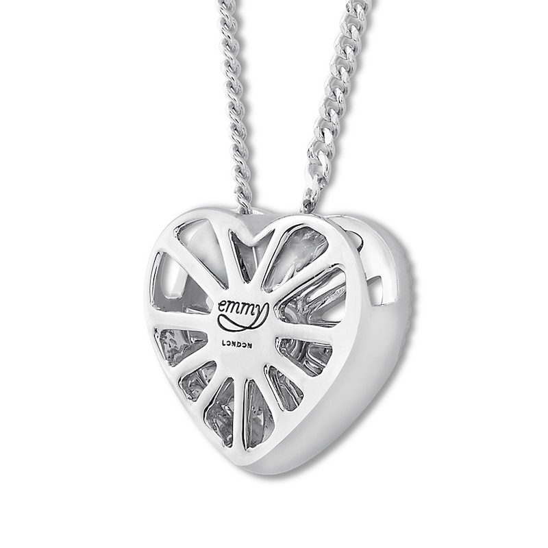 Main Image 4 of Previously Owned Emmy London Diamond Heart Necklace 1/8 ct tw Sterling Silver 20"