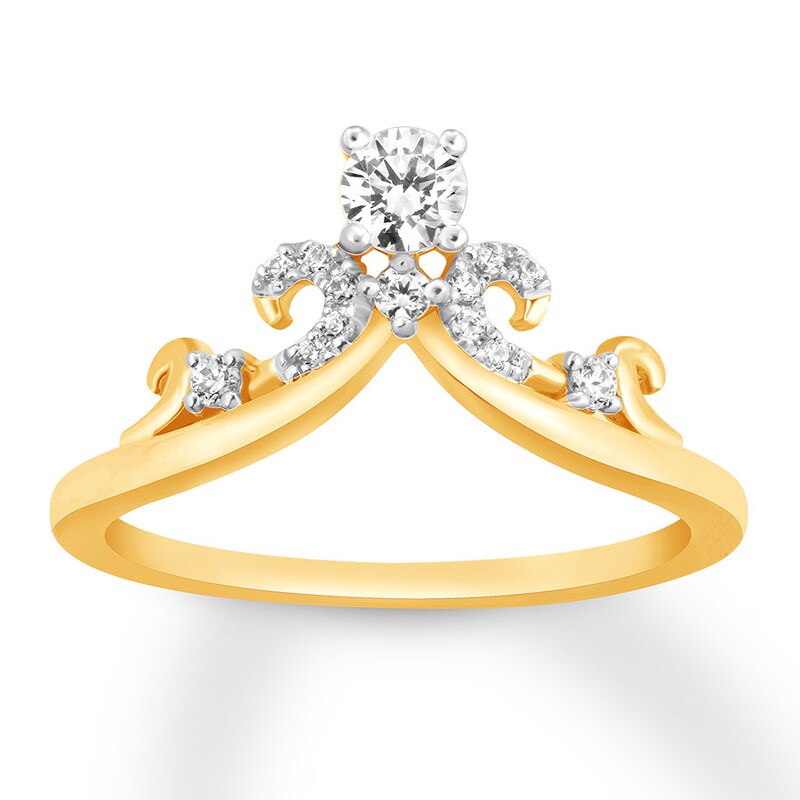 Main Image 1 of Previously Owned Diamond Engagement Ring 1/3 ct tw Round-cut 14K Two-Tone Gold