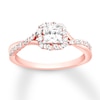 Thumbnail Image 0 of Previously Owned Diamond Engagement Ring 3/4 ct tw Princess & Round-cut 14K Rose Gold