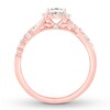 Thumbnail Image 1 of Previously Owned Diamond Engagement Ring 3/4 ct tw Princess & Round-cut 14K Rose Gold