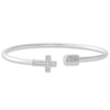 Thumbnail Image 1 of Previously Owned "Faith" Diamond Cross Cuff Bangle Bracelet 1/8 ct tw Sterling Silver