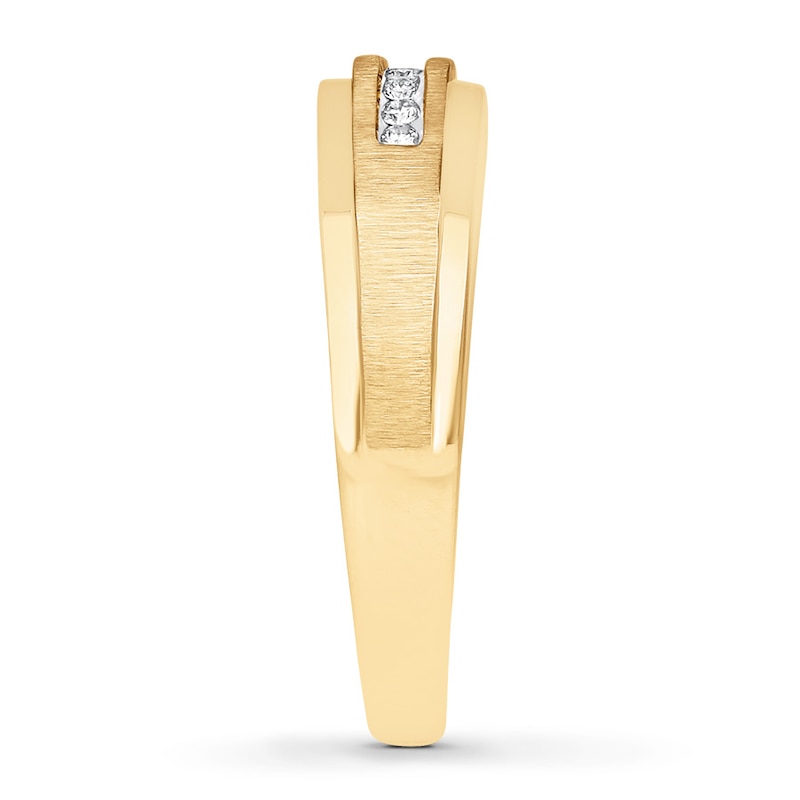 Main Image 3 of Previously Owned Men's Diamond Band 1/10 ct tw Round-cut 10K Yellow Gold