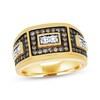Thumbnail Image 1 of Previously Owned Men's Brown & White Diamond Wedding Band 1 ct tw Round-cut 10K Yellow Gold