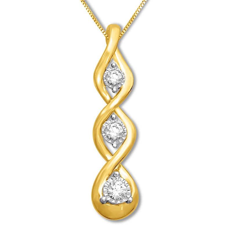 Previously Owned Diamond Necklace 1/3 ct tw Round-cut 10K Yellow Gold 18"