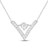 Thumbnail Image 1 of Previously Owned Diamond Choker Necklace 1/6 ct tw Sterling Silver Adjustable