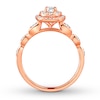Thumbnail Image 1 of Previously Owned Diamond Engagement Ring 5/8 ct tw Oval & Round-cut 14K Rose Gold
