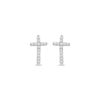 Thumbnail Image 2 of Previously Owned Petite Round-Cut Diamond Cross Earrings 1/20 ct tw 10K White Gold