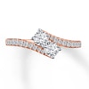 Thumbnail Image 1 of Previously Owned Ever Us Two-Stone Anniversary Ring 3/4 ct tw Round-cut Diamonds 14K Rose Gold