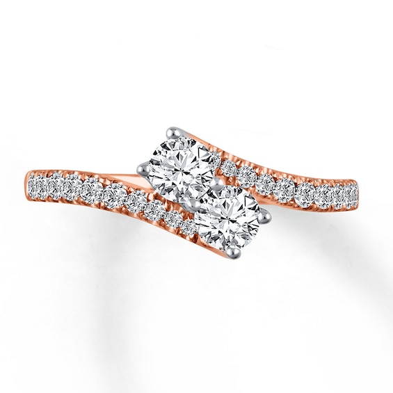 Previously Owned Ever Us Two-Stone Anniversary Ring 3/4 ct tw Round-cut Diamonds 14K Rose Gold