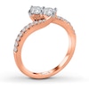 Thumbnail Image 2 of Previously Owned Ever Us Two-Stone Anniversary Ring 3/4 ct tw Round-cut Diamonds 14K Rose Gold