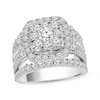 Thumbnail Image 0 of Previously Owned Diamond Engagement Ring 2 ct tw Round & Baguette-cut 10K White Gold