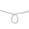 Thumbnail Image 1 of Previously Owned Diamond Teardrop Choker Necklace 1/15 Carat tw Sterling Silver