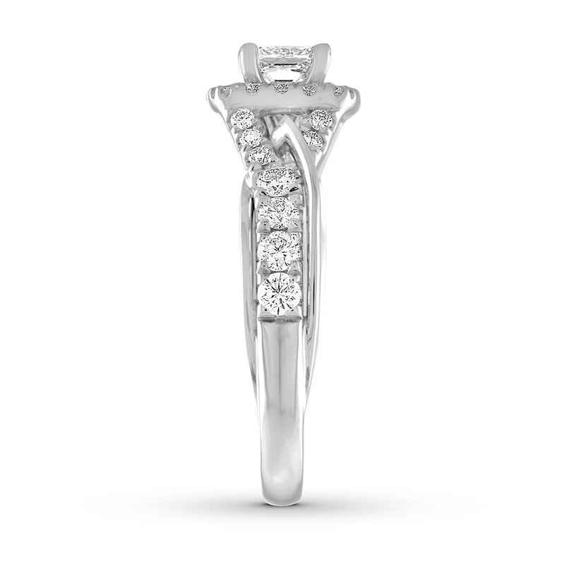 Main Image 3 of Previously Owned THE LEO Diamond Engagement Ring 1 ct tw Princess & Round-cut 14K White Gold