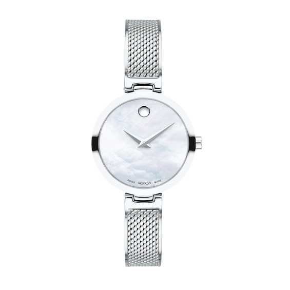 Previously Owned Movado AMIKA Women's Stainless Steel Bangle Watch 0607361