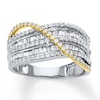 Thumbnail Image 1 of Previously Owned Diamond Ring 1 ct tw Round & Baguette 14K Two-Tone Gold
