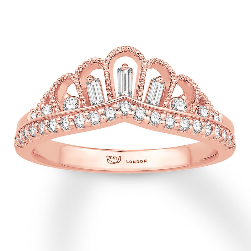 Previously Owned Emmy London Diamond Crown Ring 1/3 ct tw 10K Rose Gold