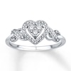 Thumbnail Image 0 of Previously Owned Diamond Heart Ring 1/4 ct tw Round-cut 10K White Gold - Size 2.75
