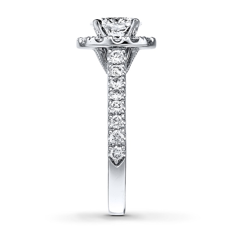 Main Image 3 of Previously Owned Neil Lane Engagement Ring 1-1/2 ct tw Oval & Round-cut Diamonds 14K White Gold - Size 4.75