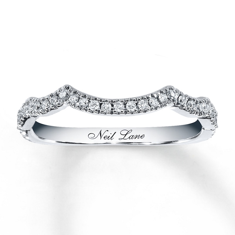 Main Image 1 of Previously Owned Neil Lane Wedding Band 1/5 ct tw Round-cut Diamonds 14K White Gold - Size 9