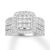 Thumbnail Image 1 of Previously Owned Diamond Engagement Ring 2 ct tw Princess & Round-cut 10K White Gold Size 9.75