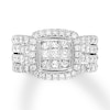 Thumbnail Image 2 of Previously Owned Diamond Engagement Ring 2 ct tw Princess & Round-cut 10K White Gold Size 9.75