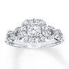 Thumbnail Image 1 of Previously Owned Diamond Engagement Ring 7/8 ct tw Princess & Round-cut 14K White Gold Size 5