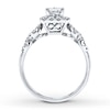 Thumbnail Image 2 of Previously Owned Diamond Engagement Ring 7/8 ct tw Princess & Round-cut 14K White Gold Size 5