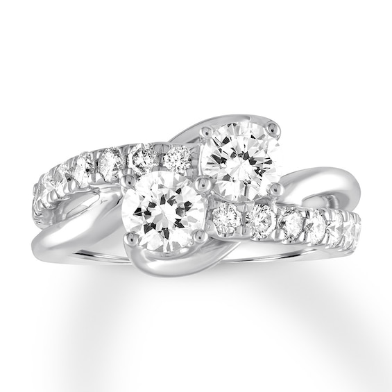 Previously Owned Ever Us Two-Stone Diamond Anniversary Ring 2 ct tw Round-cut 14K White Gold Size 10